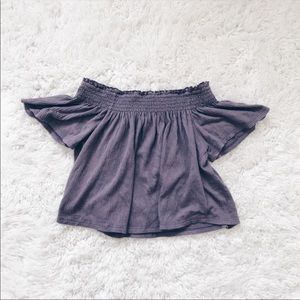 Tilly’s Full Tilt Purple Off-the-Shoulder Top